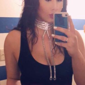 Crystal dangling choker